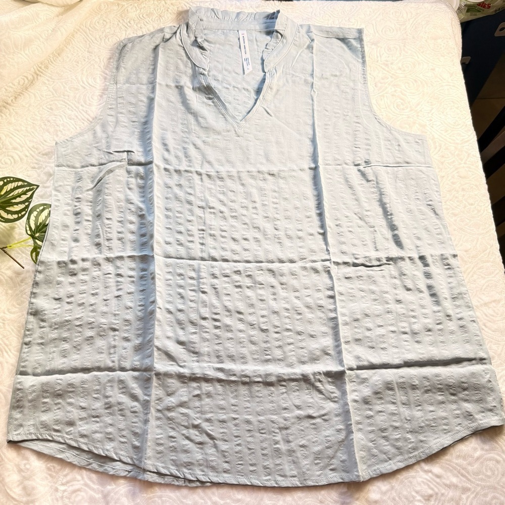 Modern Ambition Ruffle Collar Sleeveless Top XL NWT